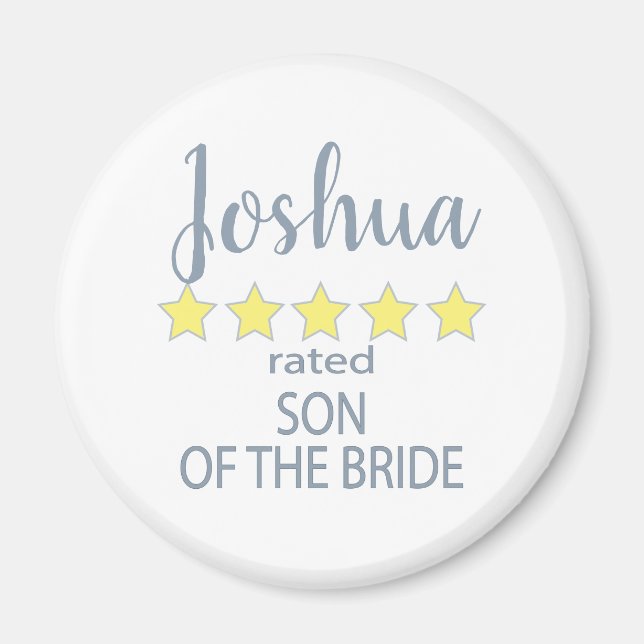 Möhippa och Bröllopsfest 5 Star Son till Bride Magnet (Framsidan)