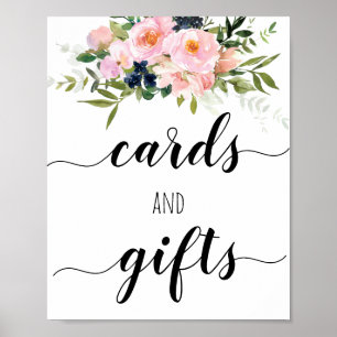 Möhippa- och presentkort för blommigt Poster