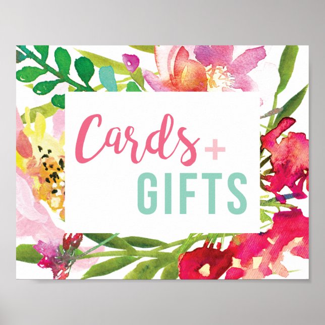 Möhippa- och presentkort för Tropiska Blommigtar Poster (Framsidan)