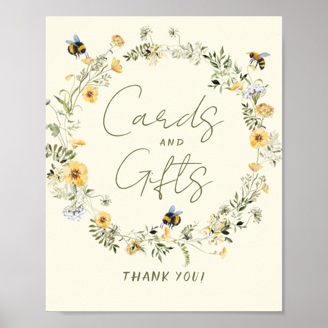 Möhippa- och presentkort för Wildblomsterbin Poster (Framsidan)