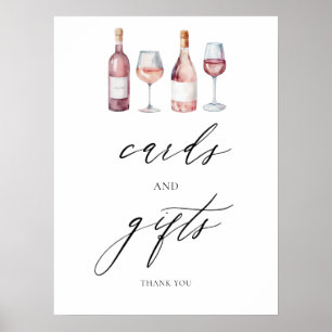 Möhippa- och spelkort för vattenfärg i Vin Poster