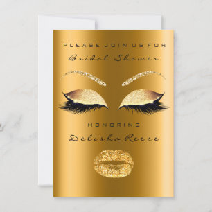 Möhippa Ögon Guld Sparkly Läppar Makeup Glam Inbjudningar