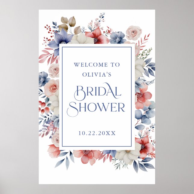 Möhippa om välkomstplats för elegant Pastel Blommi Poster (Framsidan)