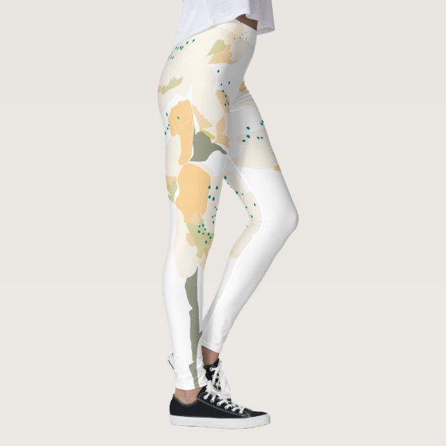 möhippa, orange botanisk blommigt blomma leggings (Höger)