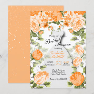 Möhippa - orange botaniska blommor inbjudningar