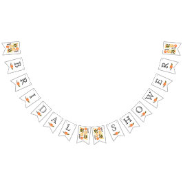 Möhippa orange gula blommor bröllop blommigt vimplar