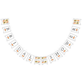 Möhippa orange gult, söt blommigt bröllop vimplar