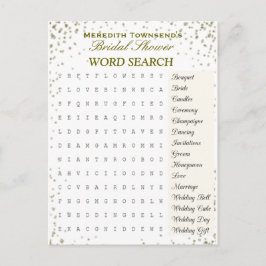Möhippa Ord Search | Guld Confetti Inbjudan Vykort