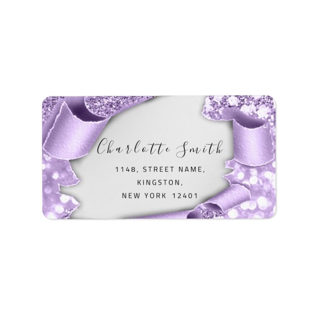 Möhippa OSA Bröllop, händelse 3D-effekt Glitter Pa Adressetikett (Framsidan)