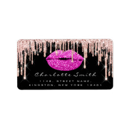 Möhippa OSA Kiss Ro Läppar Rosa RoseGlitter Makeup Adressetikett