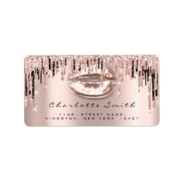 Möhippa OSA Kiss Ro Läppar Sparkly Glitter Makeup Adressetikett