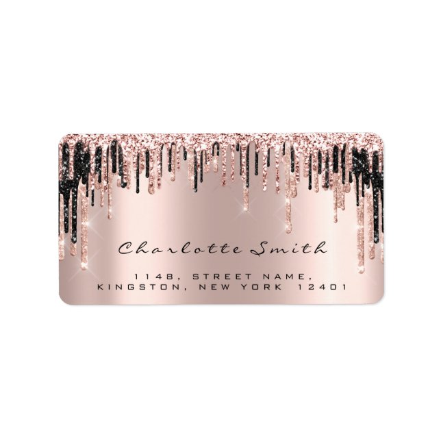 Möhippa OSA Kiss Ro Läppar Sparkly Glitter Makeup Adressetikett (Framsidan)