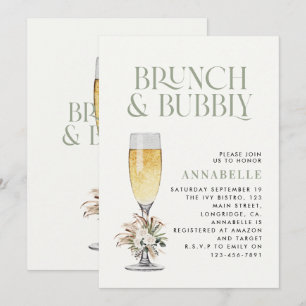 Möhippa pampas brunch och bubbelinvit inbjudningar