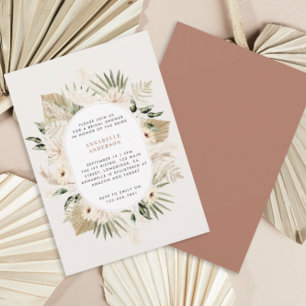 Möhippa pampas-gräs modern boho-elegant inbjudningar
