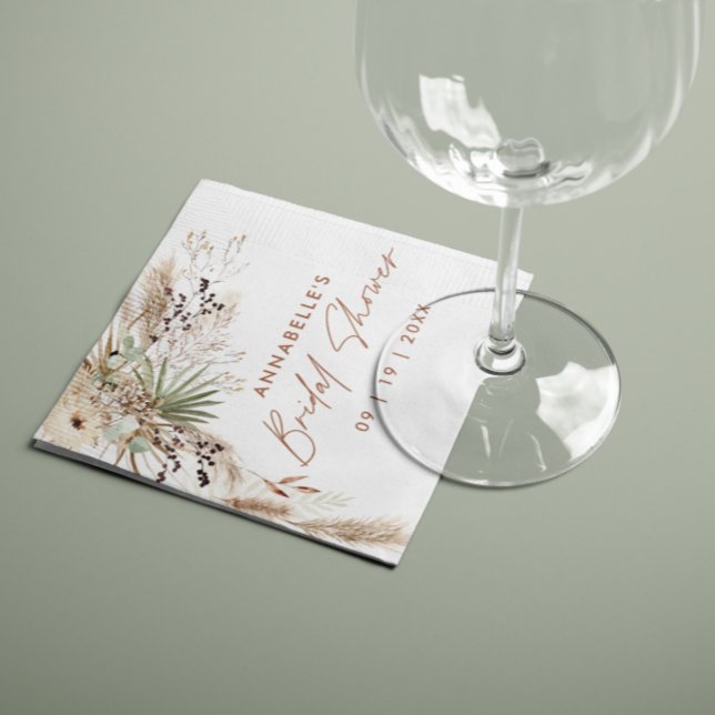 Möhippa pampas-gräs modern boho-elegant pappersservett (Skapare uppladdad)