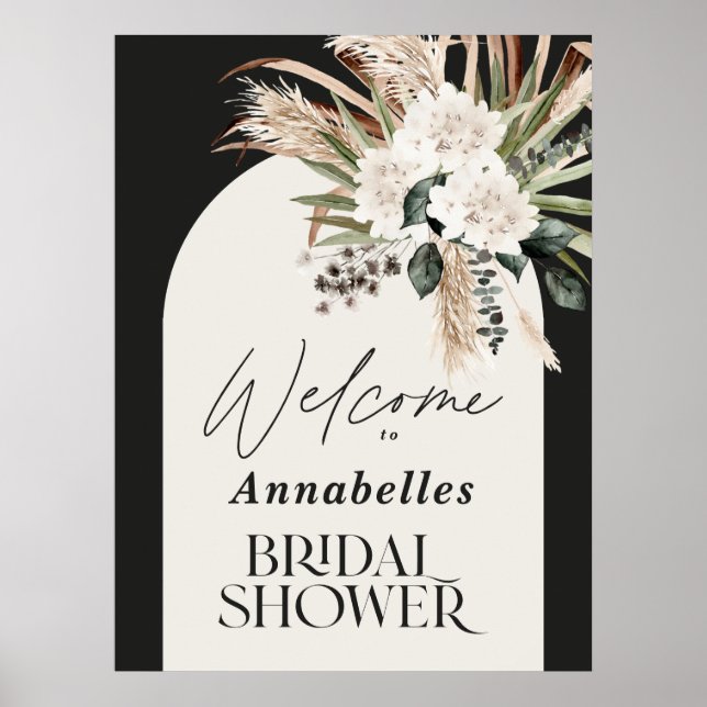Möhippa pampas-gräs modern boho-elegant poster (Framsidan)
