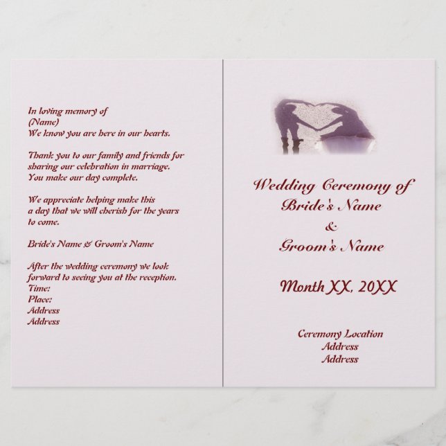 Möhippa par Silhouette Heart i Sand Bröllop (Framsida)