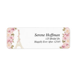 Möhippa, Paris tema, Eiffeltornet, Brud Returadress Etikett