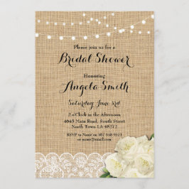 Möhippa Party Burlap Snöre Ljus Inbjudan