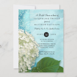 Möhippa Party Damask White Hydrangea Blommigt Inbjudningar