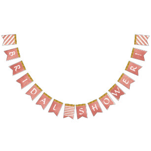 Möhippa Party Decor Coral Faux Guld Glitter Vimplar