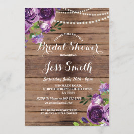 Möhippa Party-Lila blommor-kalk Inbjudan