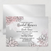 Möhippa Party Rosa Flowers Watercolor Silver
