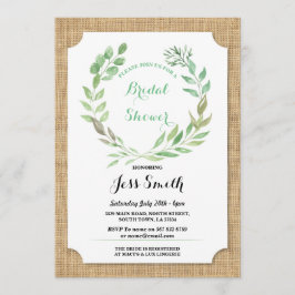 Möhippa Party Rustic Burlap Löv Inbjudan