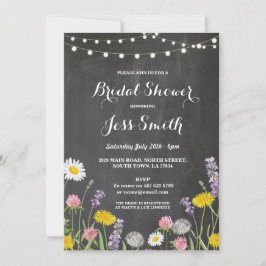 Möhippa Party Rustic Vild Flowers Inbjudan