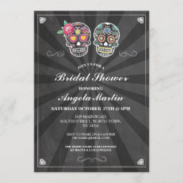 Möhippa Party Sugar Skull Halloween Inbjudan