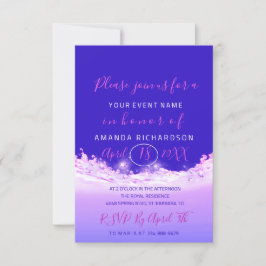 Möhippa Pastels Rosa Wave Ocean Cobalt Ombre Inbjudningar