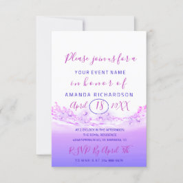 Möhippa Pastels Rosa Wave Ocean Tropik Ombre Inbjudningar
