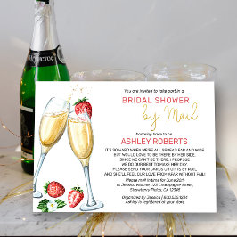 Möhippa per post - Jordgubbar Champagne Inbjudningar