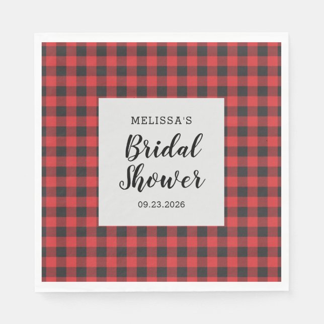 Möhippa Play Black Red Buffalo Lumberjack Pappersservett (Framsidan)