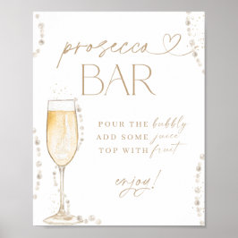 Möhippa Prosecco Pub Sign, Pearls & Prosecco Poster