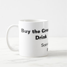 möhippa QR-skanning för att betala brudgummen en d Kaffemugg