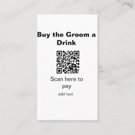 möhippa QR-skanning för att betala brudgummen en d Visitkort