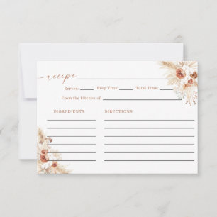 Möhippa Recept Card, Boho Blommigt Bouquet Inbjudningar
