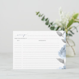 Möhippa Recept Cards Dusty Blue Grått Bröllop
