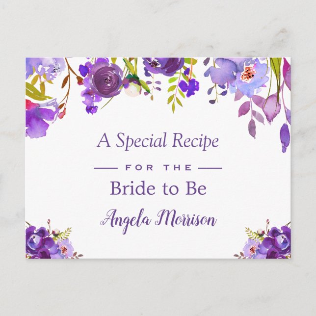 Möhippa Recept Lila Violet Flowers Vykort (Framsida)