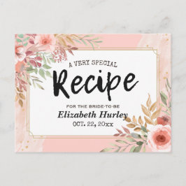 Möhippa Recept Modern Elegant Rosa Flowers Inbjudan Vykort