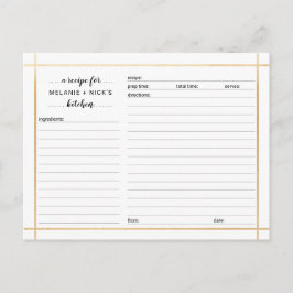 Möhippa receptkort, enkel guld ram vykort