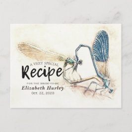 Möhippa Recipe Dragonfly Mating Kärlek Heart Inbjudan Vykort