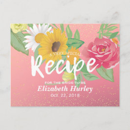 Möhippa Recipe Ro Flower Rosa Guld Glitter Inbjudan Vykort