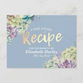 Möhippa Recipe Watercolor Succulants Plants Inbjudan Vykort