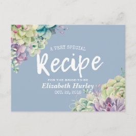 Möhippa Recipe Watercolor Succulants Plants Inbjudan Vykort