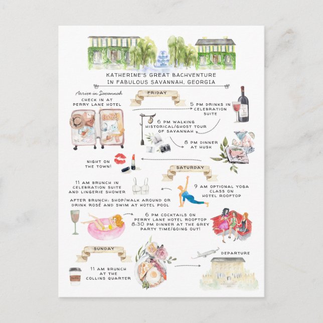 Möhippa Resplan | Savannah, Georgia Inbjudan Vykort (Framsida)