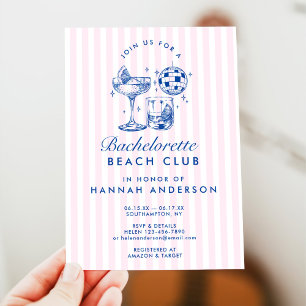 Möhippa Retro Disco Cocktail Blå Helg Inbjudningar