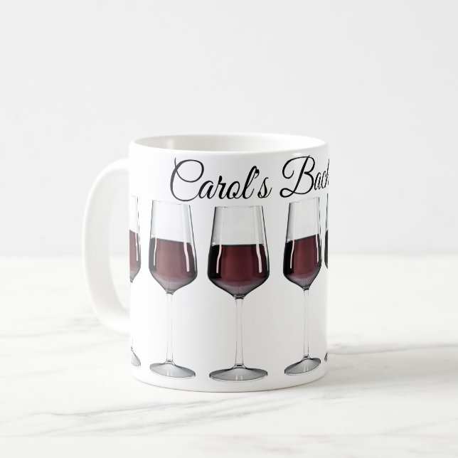 Möhippa röda vinglas kaffemugg (Framsida vänster)
