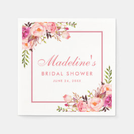 Möhippa Rosa  Blommigt i ram Pappersservett